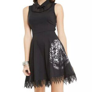 Hot Topic Warner Bros Harry Potter Black Hogwarts Collar Dress Size Large